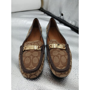 Coach #A01918 “Olive" Signature Monogram Loafers Brown Womens Shoes 9.5 Shoes